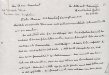 Brief von Albert Schweitzer an Clara Urquhart