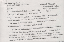 Brief von Albert Schweitzer an Clara Urquhart