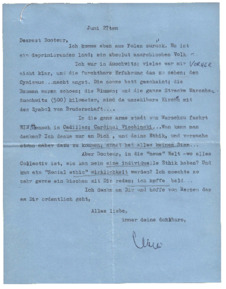 Brief von Clara Urquhart an Albert Schweitzer