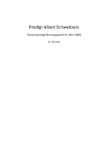 Predigt Albert Schweitzers