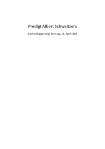 Predigt Albert Schweitzers