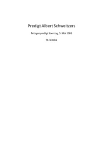 Predigt Albert Schweitzers