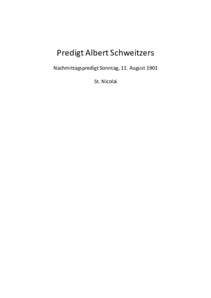 Predigt Albert Schweitzers