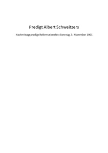 Predigt Albert Schweitzers