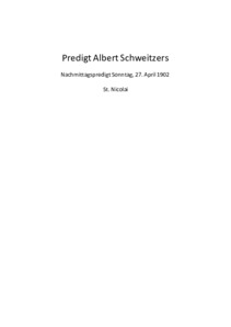 Predigt Albert Schweitzers