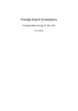 Predigt Albert Schweitzers