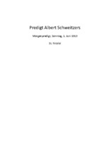 Predigt Albert Schweitzers