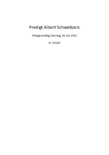 Predigt Albert Schweitzers
