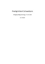 Predigt Albert Schweitzers
