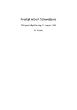 Predigt Albert Schweitzers