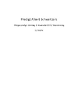 Predigt Albert Schweitzers