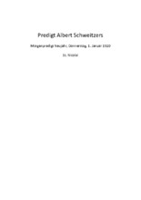 Predigt Albert Schweitzers