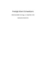 Predigt Albert Schweitzers