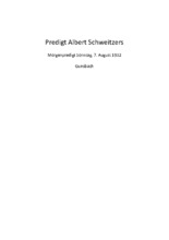 Predigt Albert Schweitzers