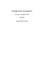 Predigt Albert Schweitzers zur Hochzeit von Robert Minder