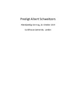 Predigt Albert Schweitzers