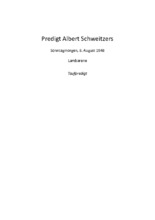 Predigt Albert Schweitzers