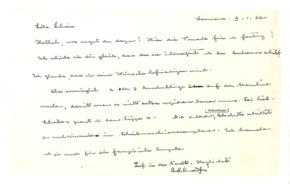 Brief von Albert Schweitzer an Lilian Russell