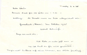 Brief von Albert Schweitzer an Lilian Russell