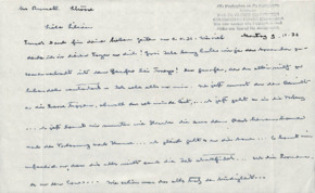 Brief von Albert Schweitzer an Lilian Russell