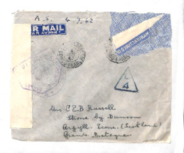 Briefkuvert von Albert Schweitzer an Lilian Russell