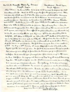 Brief von Albert Schweitzer an Lilian Russell