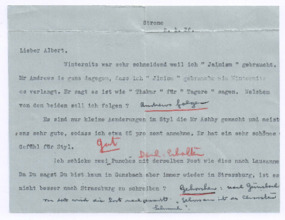 Brief von Lilian Russell an Albert Schweitzer