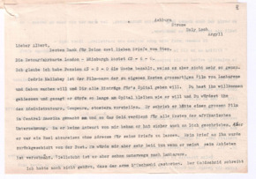 Brief von Lilian Russell an Albert Schweitzer