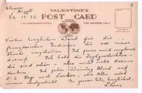 Postkarte von Lilian Russell an Albert Schweitzer