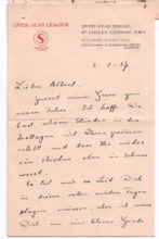 Brief von Lilian Russell an Albert Schweitzer