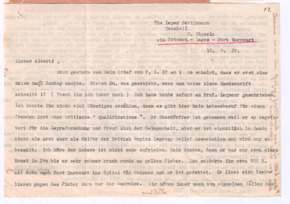 Brief von Lilian Russell an Albert Schweitzer