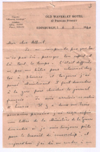 Brief von Lilian Russell an Albert Schweitzer