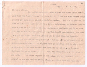 Brief von Lilian Russell an Albert Schweitzer