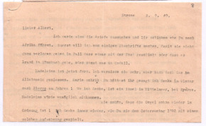 Brief von Lilian Russell an Albert Schweitzer