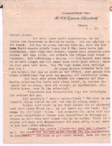 Brief von Lilian Russell an Albert Schweitzer