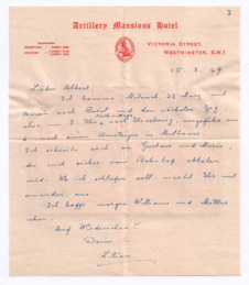 Brief von Lilian Russell an Albert Schweitzer