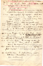 Notiz von Lilian Russell an Albert Schweitzer