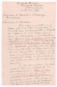 Brief von A. Colville an Albert Schweitzer