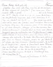 Postkarte von Helene Schweitzer an Lady Kirkpatrick
