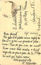 Postkarte von Helene Schweitzer an E. Mettler