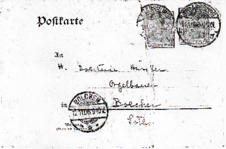 Postkarte v. Albert Schweitzer an Fréderic Haerpfer & Dalstein