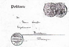 Postkarte v. Albert Schweitzer an Fréderic Haerpfer