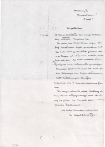 Brief v. Albert Schweitzer an Fréderic Haerpfer