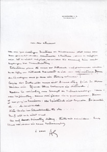 Brief v. Albert Schweitzer an Fréderic Haerpfer