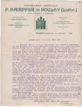 Brief von Fréderic Haerpfer an Albert Schweitzer