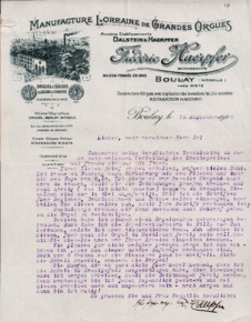 Brief von Fréderic Haerpfer an Albert Schweitzer