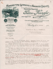 Brief von Fréderic Haerpfer an Albert Schweitzer