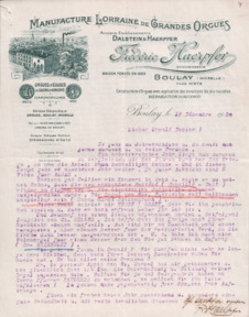 Brief von Fréderic Haerpfer an Albert Schweitzer