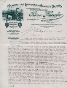 Brief von Fréderic Haerpfer an Albert Schweitzer