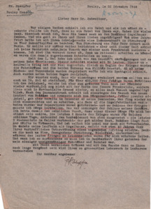 Berührender Brief von Fréderic Haerpfer an Albert Schweitzer - Kriegserlebnisse